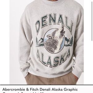 Abercrombie & fitch Denali Alaska wolf crewneck sweatshirt size medium